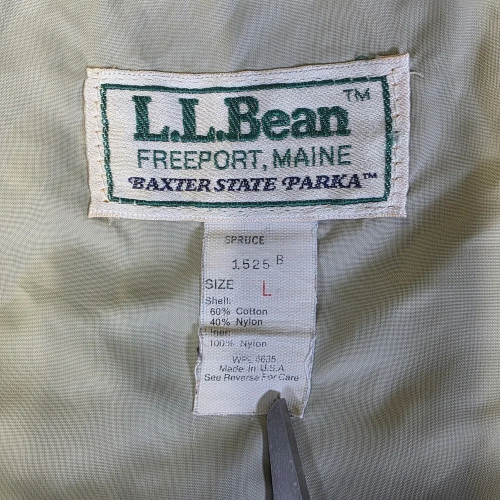 Vintage LL Bean Baxter State Parka Jacket Mens Large Hooded Made in‎ USA Chore